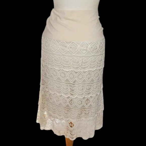Solitaire Ravi Khosla Lace Pull-On Skirt - Picture 1 of 7